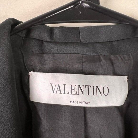 VALENTINO Embellished Jewel Wool & Silk-blend Blazer Jacket Black Ono Size 4 - Picture 7 of 16